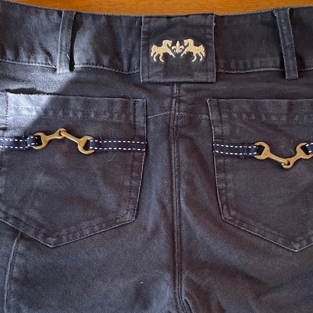 Equine Couture Navy Ladies’ Silicone Knee Patch Breech - Picture 4 of 4